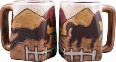 Mara Equestrian Square Stoneware Mug Mara 2011 - 12 oz. Square Bottom Mugs 511Z4  Square Mugs Square Mugs Square Mugs 