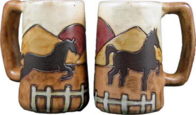 Mara Equestrian Stoneware Stein Mara 2011 - 12 oz. Square Bottom Mugs 513H8  Square Mugs Square Mugs Square Mugs Western Rodeo 