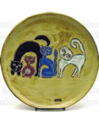 12in Dinner Plate - Cats/Earthtones by   