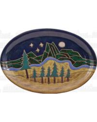 Mountain Scene 16in Oval Serving Platter by   