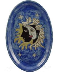 Celestial Blue 16in Oval Serving Platter by   