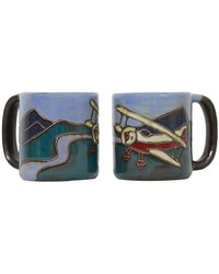 Biplane Stoneware Mug by   