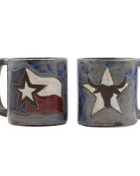 Texas Flag Longhorn Round Mug by   