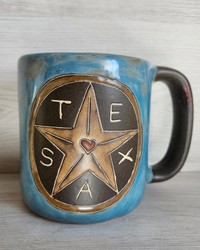 Texas Star and Longhorn Round Mug by   