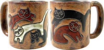 Mara Kitties Round Stoneware Mug Mara Stoneware 2008 510T2  Round Mugs Round Mugs Round Mugs 