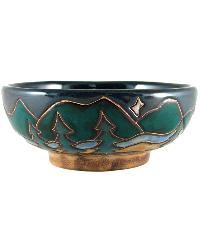 Mountains and Trees Small Serving Bowl by   