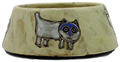 Mara Cats Brown Medium Cat Dish Mara Stoneware 2008 532BR  Pet Bowls Pet Accessories 