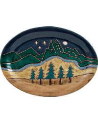Mountain Scene 13in Oval Serving Platter by   