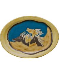 Horses 13in Oval Serving Platter by   