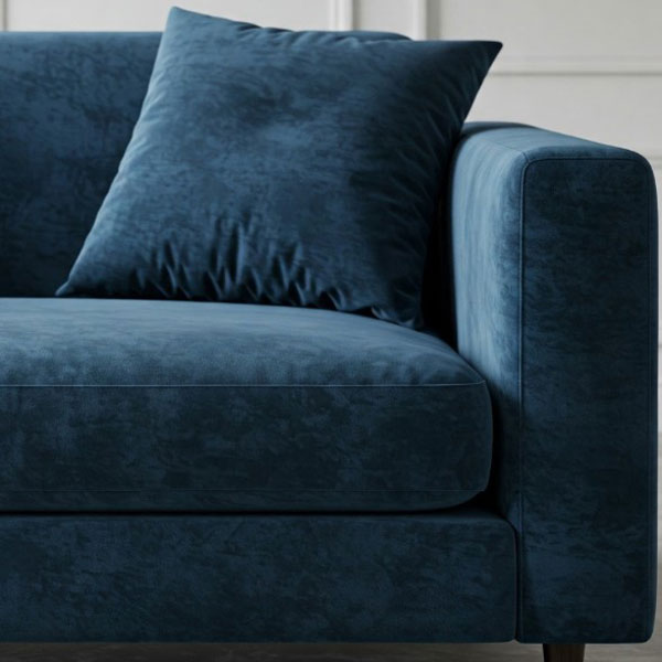 Blue Velvet upholstered couch