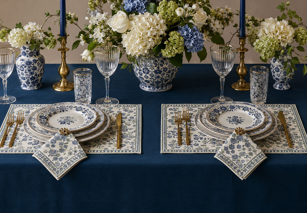 Blue table setting