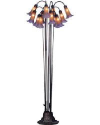 Amber Purple Pond Lily 12 Lt Floor Lamp 15946 by   