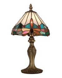Tiffany Jewel Dragonfly Accent Lamp Antique Bronze by   