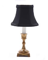 Antique Brass Square Candlestick Lamp-Black by   