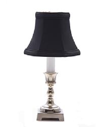 Pewter Square Candlestick Lamp-Black by   