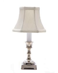 Pewter Square Candlestick Lamp-White by  Menagerie 