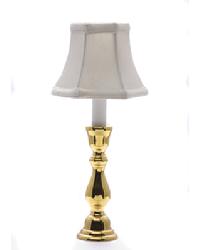 Brass Candlestick Lamp-White by   