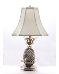Pewter Pineapple Lamp-Off White by   