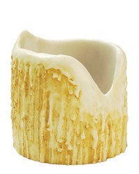 4in W X 4in H Poly Resin Ivory Uneven Top Candle Cover 100531 by   