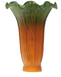 4in W X 6in H AMBER GREEN POND LILY SHADE 10192 by   