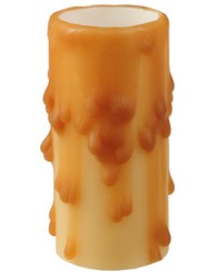 1in W X 2in H Beeswax Amber Flat Top Candle Cover 102435 by   