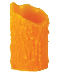 3in W X 5in H Poly Resin Honey Amber Uneven Top Candle Cover 102574 by   