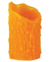 3in W X 5in H Poly Resin Honey Amber Uneven Top Candle Cover 102574 by  Kasmir 