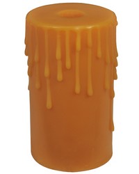 3.5in W X 6in H Poly Resin Honey Amber Flat Top Candle Cover 104611 by  Grey Watkins 