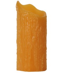 3in W X 7in H Poly Resin Honey Amber Uneven Top Candle Cover 104890 by  Kasmir 