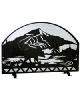 Meyda Tiffany Bear Creek Arched Fireplace Screen Black Mesh