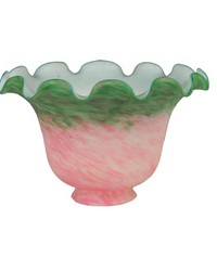 7in W Fluted Bell Pink and Green Shade 11333 by   