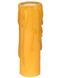 1.25in W X 4in H Poly Resin Honey Amber Flat Top Candle Cover 118642 by  Kasmir 