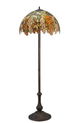 Deco Arts & Crafts Floral MEYDA ORIGINALS Tiffany Laburnum Jadestone Floor Lamp