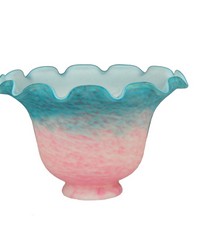 7in W Fluted Bell Pink and Teal Shade 15958 by   