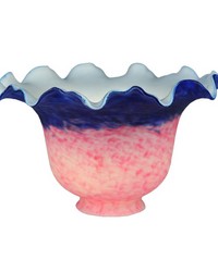 7in W Fluted Bell Pink and Blue Shade 15969 by   