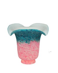 5.5in W Fluted Pink and Teal Shade 16731 by   