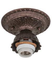 5.25in W Mahogany Bronze 1 LT Flushmount Hardware 190897 by   