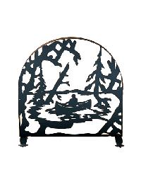 Canoe At Lake Arched Fireplace Screen 22387 by   