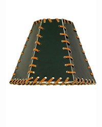 7in W X 5in H Faux Leather Green Hexagon Shade 24176 by  Kasmir 