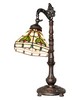Meyda Tiffany 20in High Middleton Bridge Arm Table Lamp RUBY;GREEN