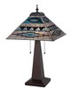 Meyda Tiffany 24in High Valencia Mission Table Lamp GREEN;BLUE;BEIGE