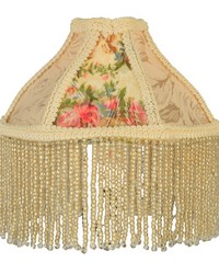 6in W Fabric  Fringe Roses Shade 25901 by   