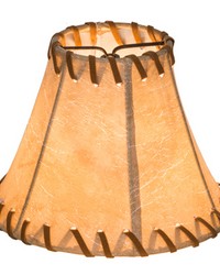 6in W X 4.5in H Faux Leather Tan Hexagon Shade 26349 by  Grey Watkins 