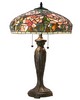 Meyda Tiffany 26in High Tiffany Peony Table Lamp RUBY;PINK;MAUVE;GREEN;CHOCOLATE