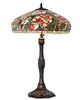 Meyda Tiffany 26in High Tiffany Peony Table Lamp RUBY;PINK;MAUVE;GREEN;CHOCOLATE