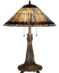 Tiffany Jeweled Peacock Table Lamp 27562 by   