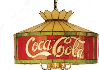 Tiffany Americana Recreation ANTIQUE REPRODUCTIONS Coca-Cola Pendant