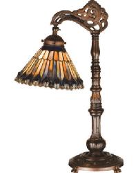Tiffany Jeweled Peacock Bridge Arm Desk Lamp 32738 by   