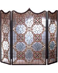 Victorian Beveled Folding Fireplace Screen 48092 by   