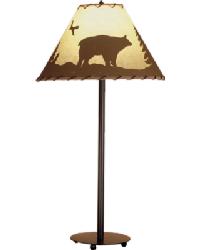 Bear In The Woods Painted Table Lamp 48465 by   